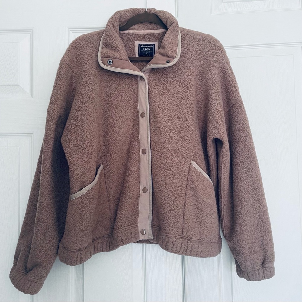 Abercrombie & Fitch Brown Fleece Jacket